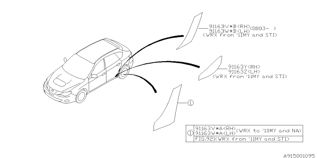 2012 Subaru Impreza STI Molding Diagram 4