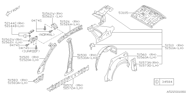 2012 Subaru Impreza WRX Side Panel Diagram 2