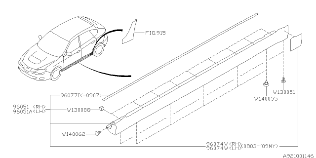 2008 Subaru Impreza WRX Spoiler Diagram 6