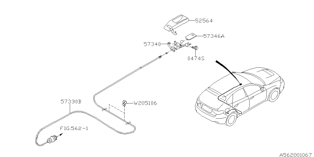 2010 Subaru Impreza WRX Trunk & Fuel Parts Diagram 1