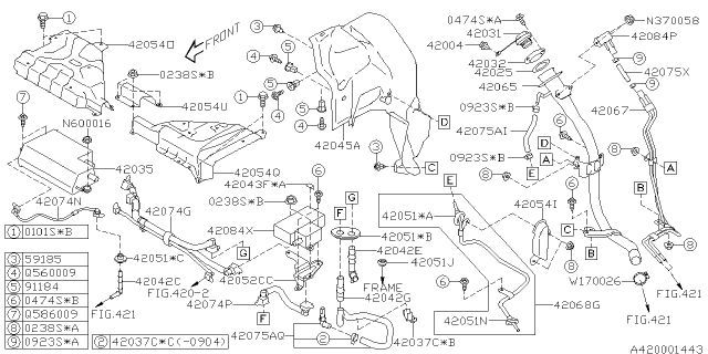 2008 Subaru Impreza STI Pipe Filler Complete Diagram for 42066FG050