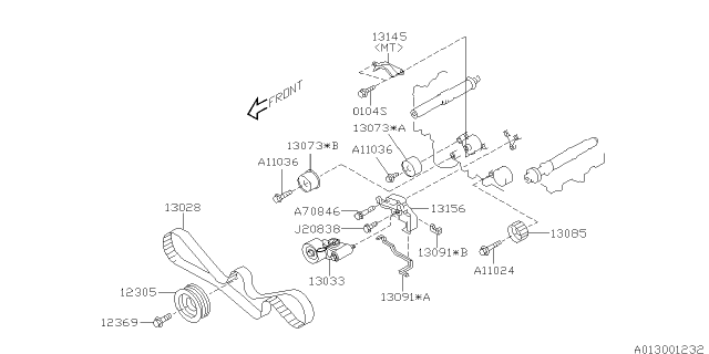 2009 Subaru Impreza STI Camshaft & Timing Belt Diagram 4