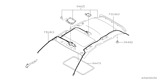 2011 Subaru Impreza STI Roof Trim Diagram 3