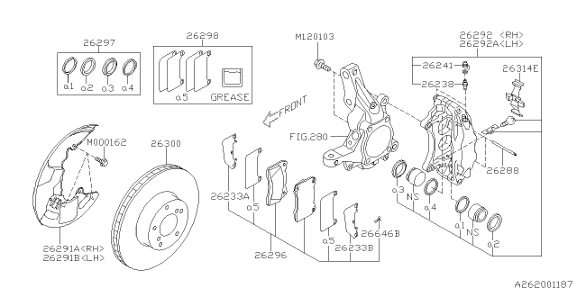 2012 Subaru Impreza WRX Front Brake Diagram 2