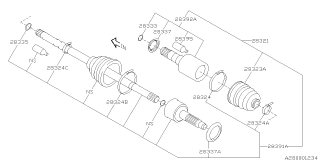 2008 Subaru Impreza WRX Front Axle Diagram 2