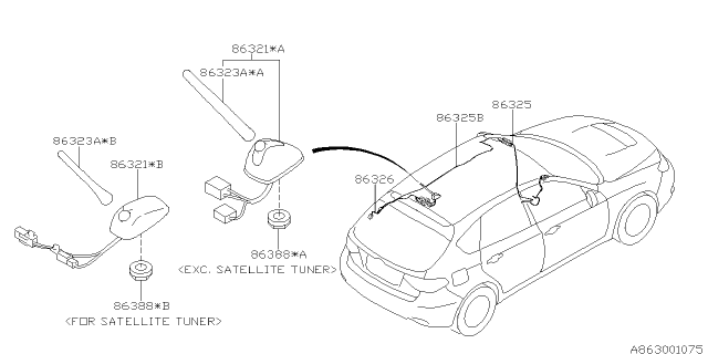 2008 Subaru Impreza STI Audio Parts - Antenna Diagram 2