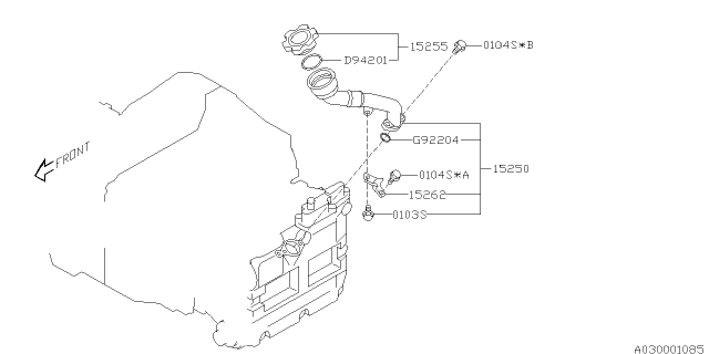 2011 Subaru Impreza STI Oil Filler Duct Diagram 2