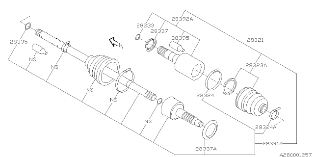 2008 Subaru Impreza WRX Front Axle Diagram 1