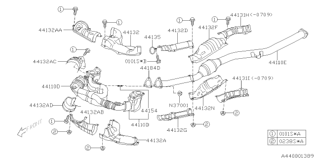 2008 Subaru Impreza Pipe Complete, Pack Diagram for 44620AB350