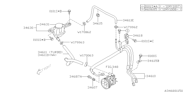 2012 Subaru Impreza STI Power Steering System Diagram 2