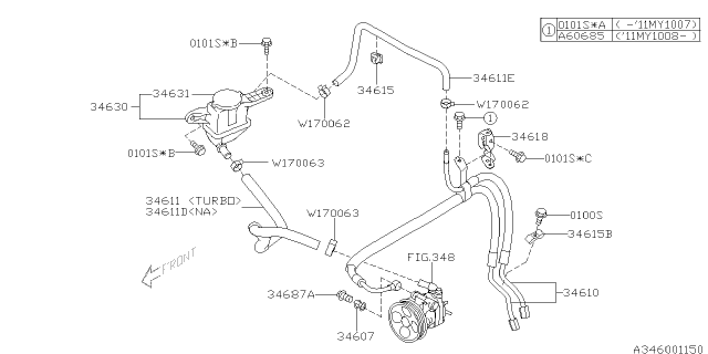 2013 Subaru Impreza STI Power Steering System Diagram 2