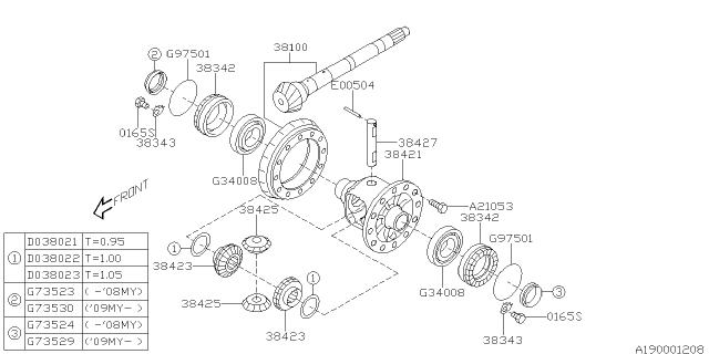 2010 Subaru Impreza Differential - Transmission Diagram 1