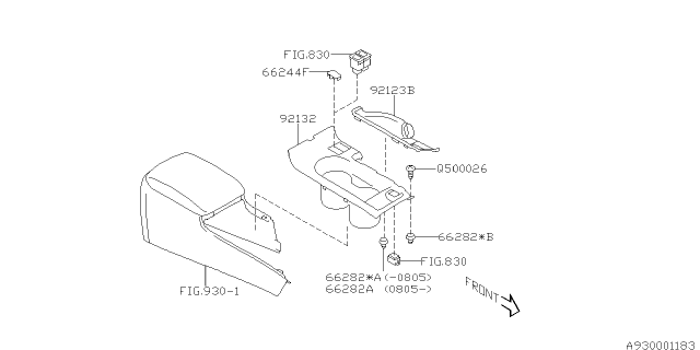 2010 Subaru Impreza WRX Console Box Diagram 3