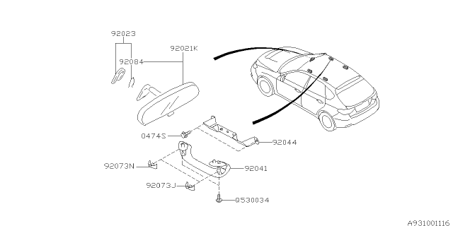 2010 Subaru Impreza WRX Room Inner Parts Diagram 1