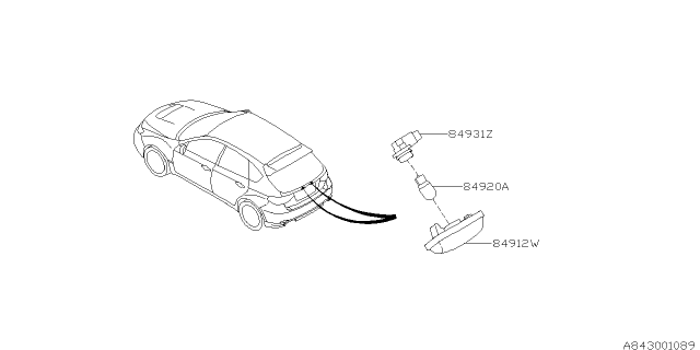 2012 Subaru Impreza STI Lamp - License Diagram 3