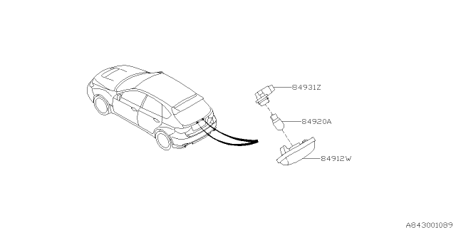 2014 Subaru Impreza STI Lamp - License Diagram 3