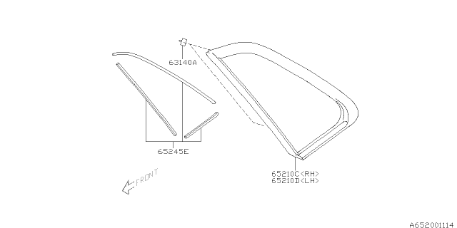 2012 Subaru Impreza WRX Rear Quarter Diagram 1