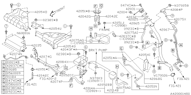 2009 Subaru Impreza STI Fuel Piping Diagram 3