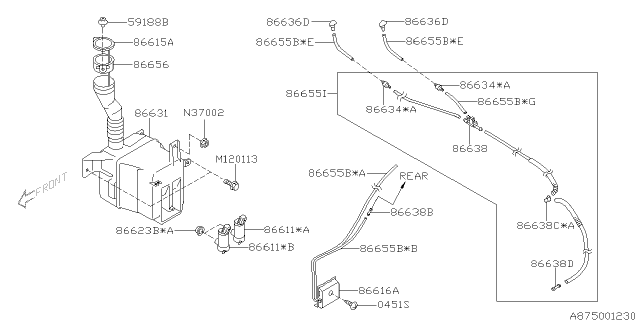 2011 Subaru Impreza STI Windshield Washer Diagram 4