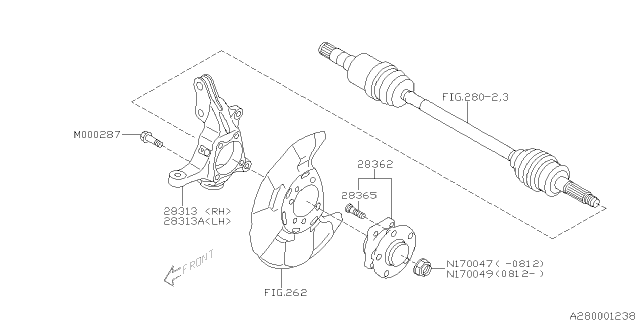 2009 Subaru Impreza STI Front Axle Diagram 4