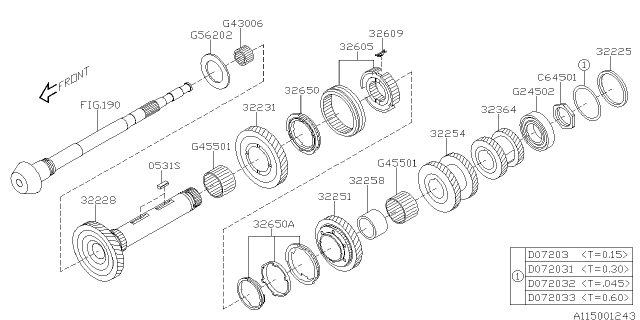 2012 Subaru Impreza STI Drive Pinion Shaft Diagram 3