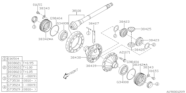 2009 Subaru Impreza Differential - Transmission Diagram 3