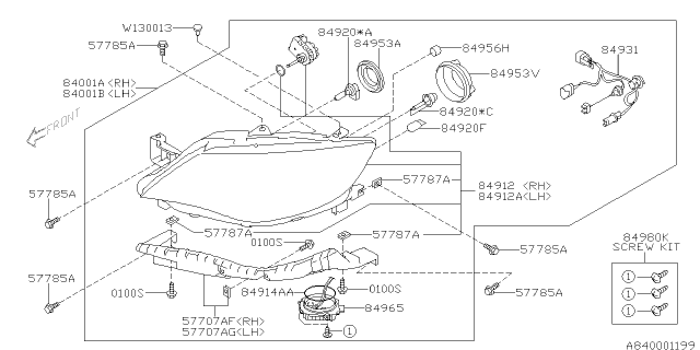 2012 Subaru Impreza STI Head Lamp Diagram 3
