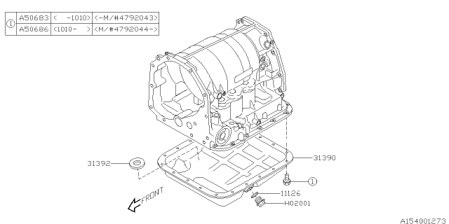 2010 Subaru Impreza STI Automatic Transmission Case Diagram 2
