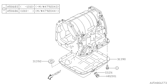 2011 Subaru Impreza STI Automatic Transmission Case Diagram 2