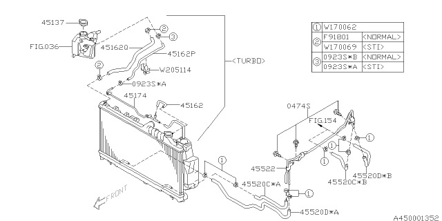 2010 Subaru Impreza STI Pipe Over Flow Diagram for 45175FG010