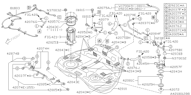 2009 Subaru Impreza STI Fuel Tank Diagram 3