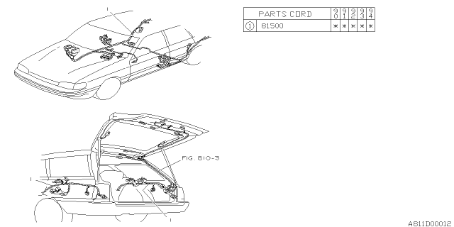 1993 Subaru Legacy Wiring Harness - Rear Diagram 2