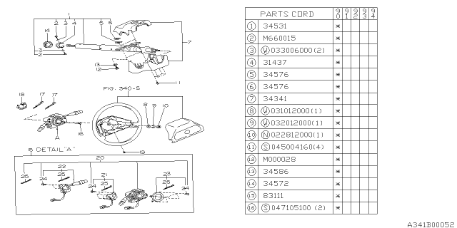 1990 Subaru Legacy Steering Column Diagram 7