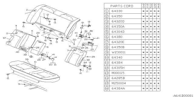 1994 Subaru Legacy Rear Seat Diagram 3