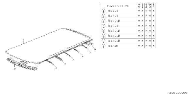 1994 Subaru Legacy Brace High Diagram for 53700AA090