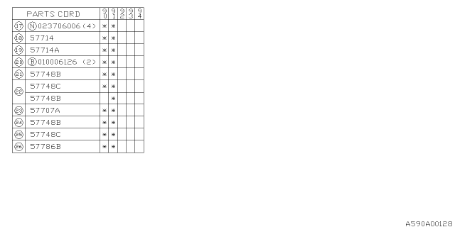 1990 Subaru Legacy Front Bumper Diagram 1