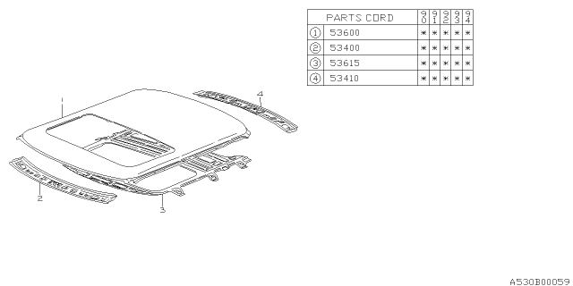 1993 Subaru Legacy Roof Panel Diagram 5