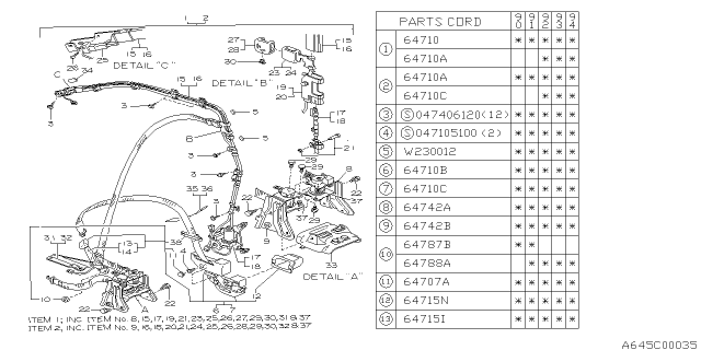 1992 Subaru Legacy Seat Belt Set Lap Belt LH Diagram for 64610AA230MJ