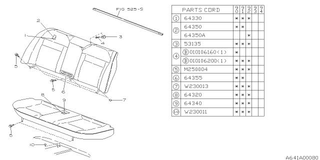 1991 Subaru Legacy Rear Seat Diagram 3