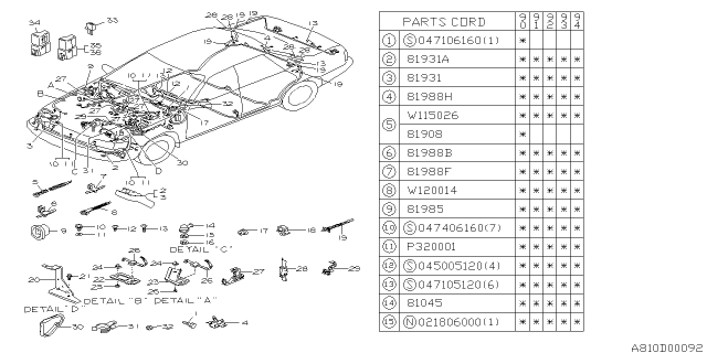 1993 Subaru Legacy Wiring Harness - Main Diagram 1