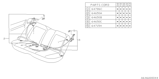 1990 Subaru Legacy Rear Seat Belt Diagram 1