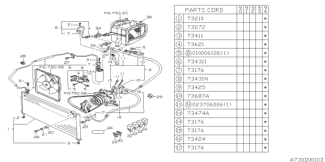 1994 Subaru Legacy Air Conditioner System Diagram 1