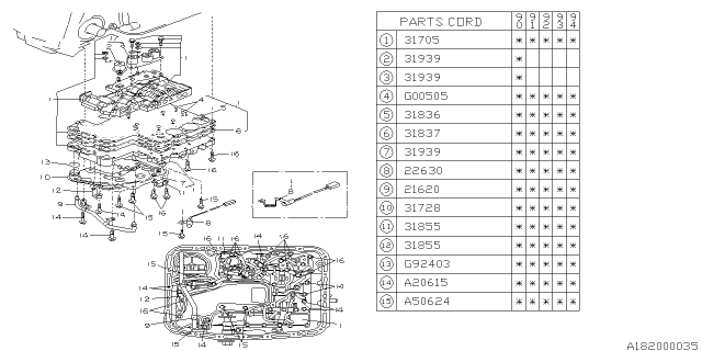 1990 Subaru Legacy Temperature Sensor Diagram for 22630AA020