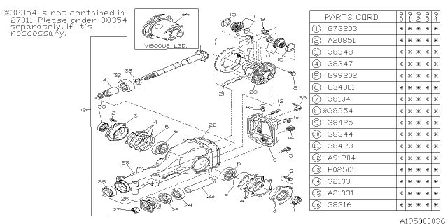 1991 Subaru Legacy Differential - Individual Diagram 1