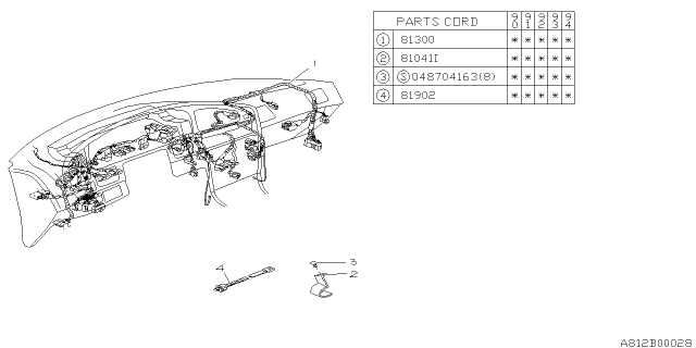 1990 Subaru Legacy Wiring Harness Diagram for 81301AA300