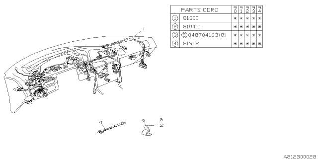 1992 Subaru Legacy Wiring Harness Diagram for 81302AA400