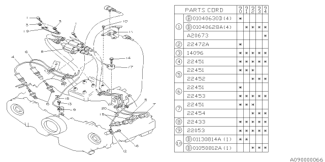 1991 Subaru Legacy Spark Plug & High Tension Cord Diagram 1
