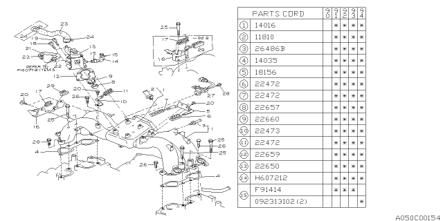 1991 Subaru Legacy Hose Diagram for 805914140