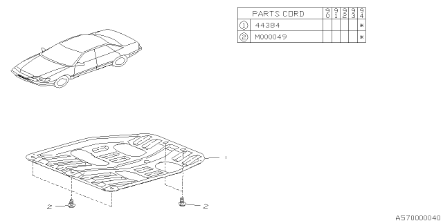 1994 Subaru Legacy Under Guard Diagram