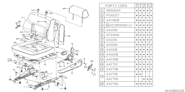 1992 Subaru Legacy Front Seat Diagram 6